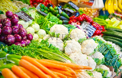 蔬菜摊,胡萝卜,水平画幅,水果,洋葱